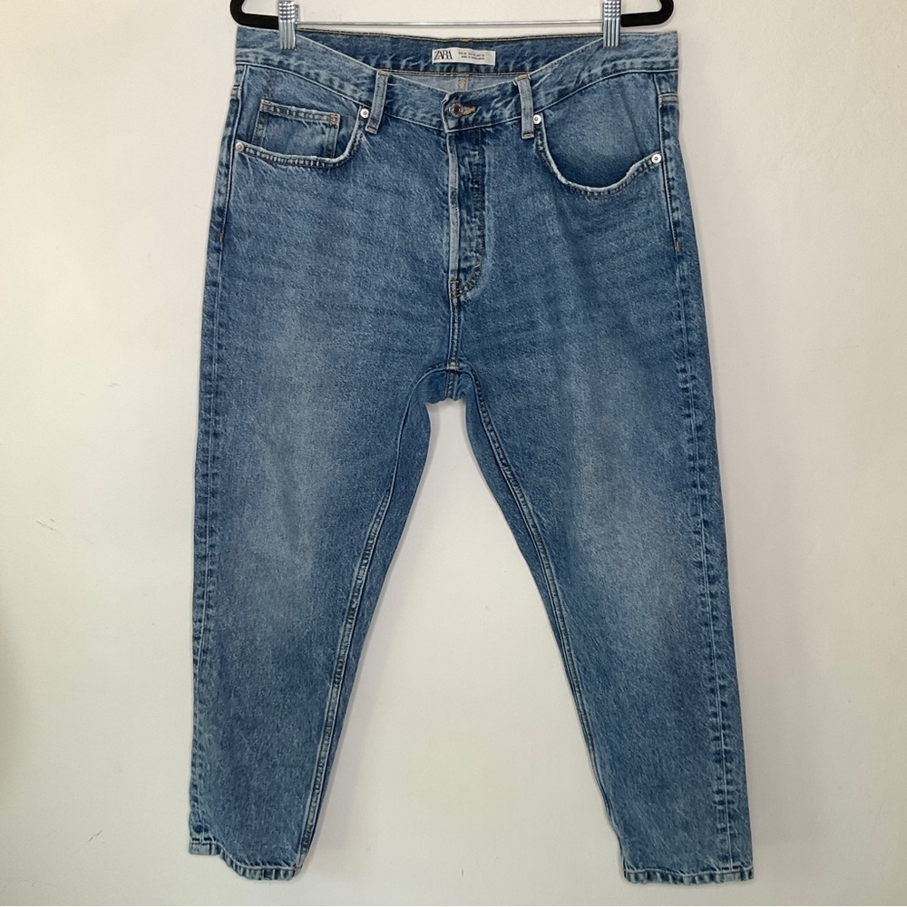 Zara Button Fly Crop Jeans Size 36 - Picture 2 of 16